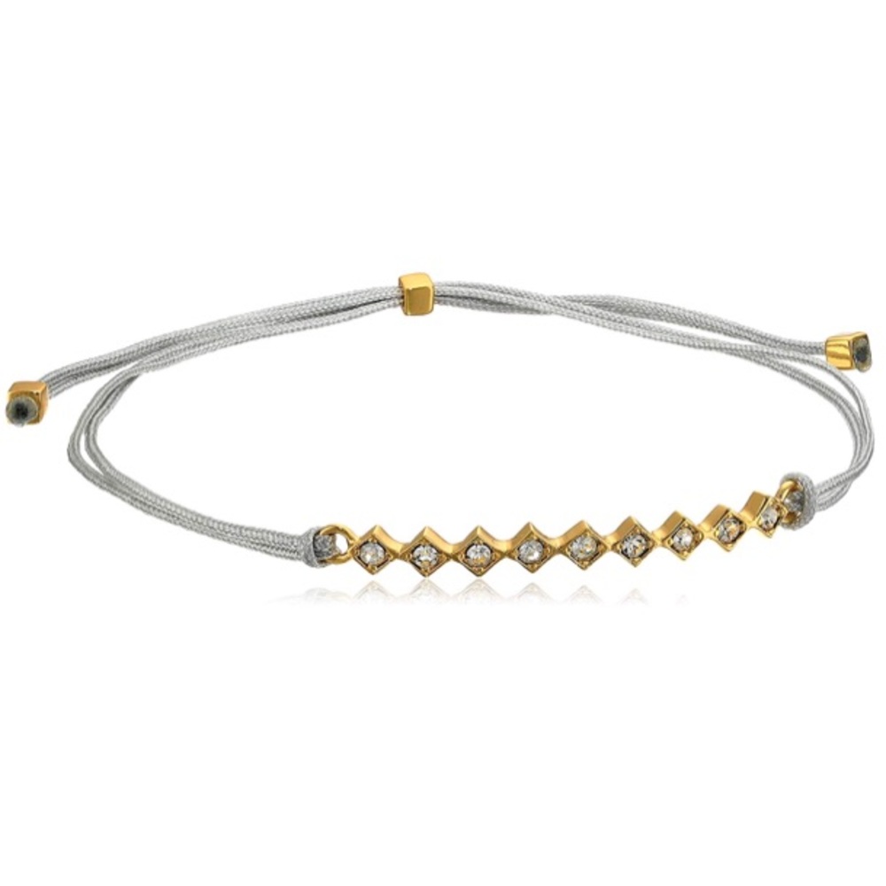 jules smith // delicate gray pavé cord bracelet - Picture 1 of 7